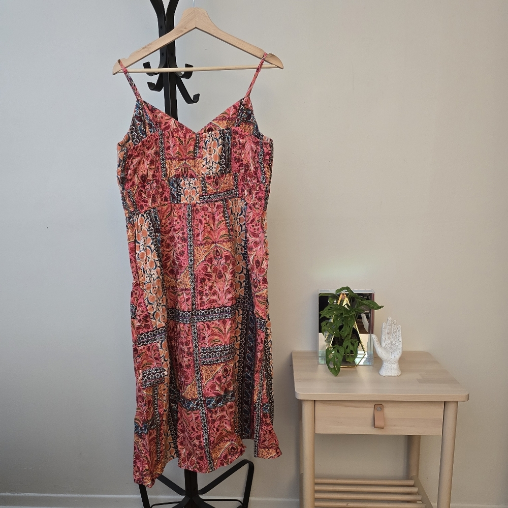 Old Navy Patchwork pattern midi dress US XL